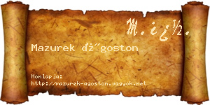 Mazurek Ágoston névjegykártya